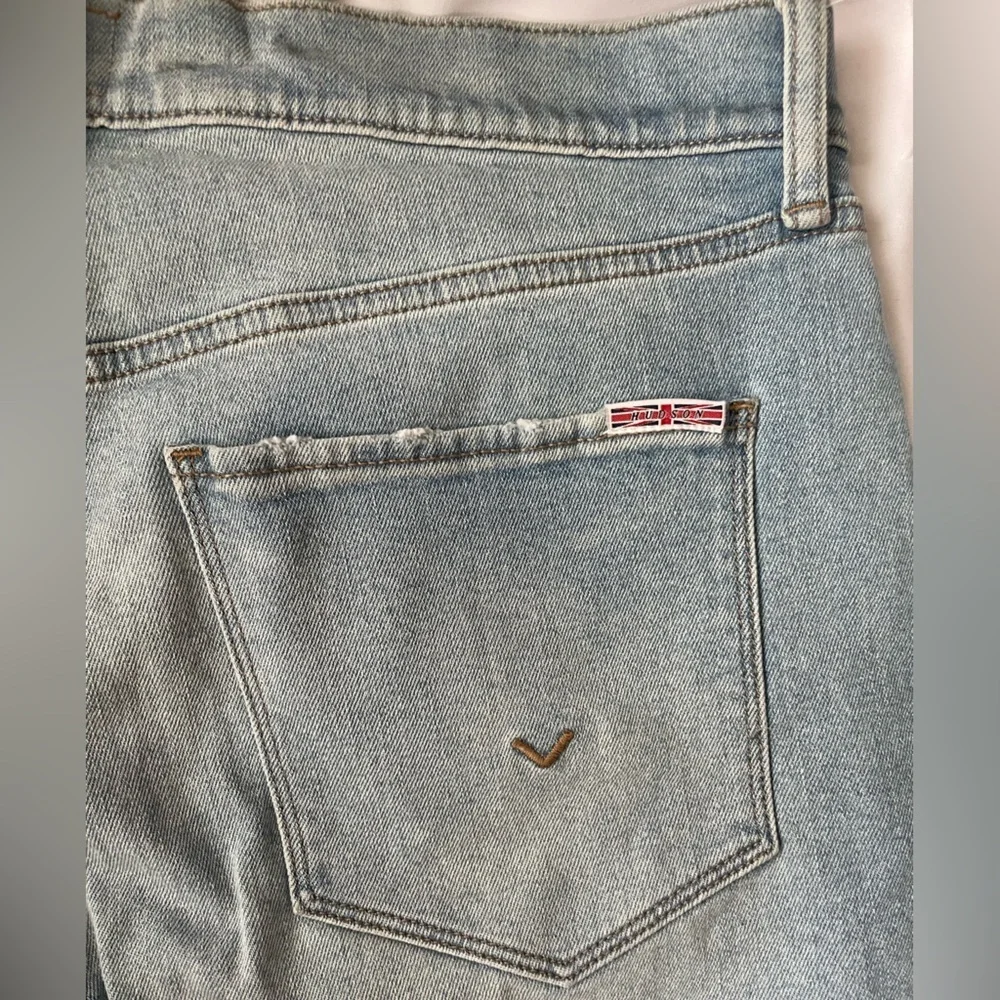 Hudson High Waist Straight Leg Distressed Jeans